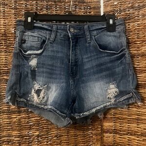 KanCan High-Waisted Distressed Jean Shorts